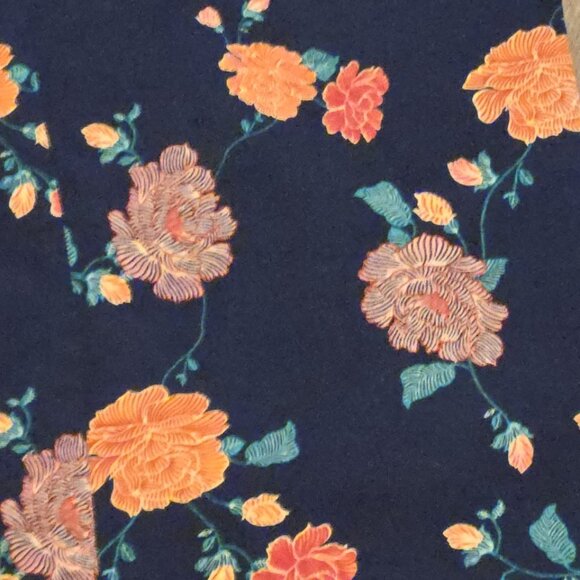 Chico's Navy Blue Floral Rose Print High Rise Ankle Pants Trousers Size 1 -Small - Picture 4 of 14